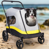 Darrahopens Pet Care > Dog Supplies > Dog Carriers & Crates Large Dog Stroller Foldable Pet Pushchair with Doors
