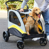 Darrahopens Pet Care > Dog Supplies > Dog Carriers & Crates Large Dog Stroller Foldable Pet Pushchair with Doors