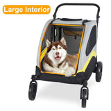 Darrahopens Pet Care > Dog Supplies > Dog Carriers & Crates Large Dog Stroller Foldable Pet Pushchair with Doors