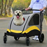 Darrahopens Pet Care > Dog Supplies > Dog Carriers & Crates Large Dog Stroller Foldable Pet Pushchair with Doors