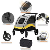 Darrahopens Pet Care > Dog Supplies > Dog Carriers & Crates Large Dog Stroller Foldable Pet Pushchair with Doors