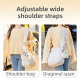 Darrahopens Pet Care > Dog Supplies > Dog Carriers & Crates Light Grey Foldable Insulated Quilted Pet Shoulder Bag with Adjustable Peep Hole & Safety Buckle - Thickened Warm Travel Tote for Small Dogs & Cats Within 5.7KG