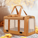 Darrahopens Pet Care > Dog Supplies > Dog Carriers & Crates Multifunctional Pet Travel Bag: Large Capacity, Breathable, Portable, Handheld or Crossbody Pet Bag - Brown