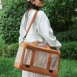 Darrahopens Pet Care > Dog Supplies > Dog Carriers & Crates Multifunctional Pet Travel Bag: Large Capacity, Breathable, Portable, Handheld or Crossbody Pet Bag - Brown