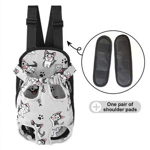Darrahopens Pet Care > Dog Supplies > Dog Carriers & Crates Portable Pet Front Chest Backpack for Small Dogs and Cats – Hands-Free Travel Carrier with Adjustable Straps, Breathable Mesh, and Padded Shoulder Pads for Comfortable Outdoor Adventures (M, Grey) In Australia - Darrahopens