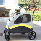 Darrahopens Pet Care > Dog Supplies > Dog Carriers & Crates Two Dogs Stroller Divider Pet Travel Stroller Carrier One-key Folding Outdoor