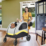 Darrahopens Pet Care > Dog Supplies > Dog Carriers & Crates Two Dogs Stroller Divider Pet Travel Stroller Carrier One-key Folding Outdoor