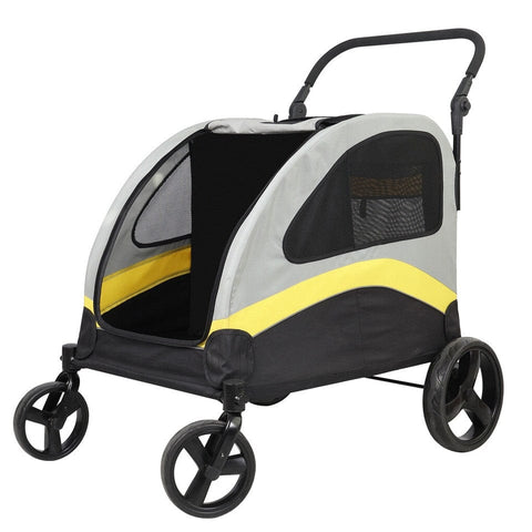 Darrahopens Pet Care > Dog Supplies > Dog Carriers & Crates Two Dogs Stroller Divider Pet Travel Stroller Carrier One-key Folding Outdoor