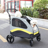 Darrahopens Pet Care > Dog Supplies > Dog Carriers & Crates Two Dogs Stroller Divider Pet Travel Stroller Carrier One-key Folding Outdoor