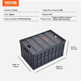 Darrahopens Pet Care > Dog Supplies > Dog Carriers & Crates VEVOR Collapsible Storage Bins with Lids, 65L 3 Packs, Folding Plastic Stackable Utility Crates with Handles, Large Heavy Duty Containers for Clothes, Toys, Books, Snack, Shoes, and Grocery Organizing