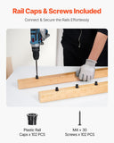 Darrahopens Pet Care > Dog Supplies > Dog Carriers & Crates VEVOR Staircase Balusters 51 Pack, 660 mm Aluminum Stair Balusters, 19 mm Water-Proof Round Metal Spindle Railing, Hollow Deck Railing with Rail Caps & Screws for Stairs, Porch, Patio, Fence, Black