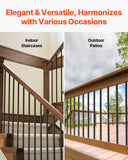 Darrahopens Pet Care > Dog Supplies > Dog Carriers & Crates VEVOR Staircase Balusters 51 Pack, 660 mm Aluminum Stair Balusters, 19 mm Water-Proof Round Metal Spindle Railing, Hollow Deck Railing with Rail Caps & Screws for Stairs, Porch, Patio, Fence, Black