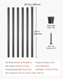 Darrahopens Pet Care > Dog Supplies > Dog Carriers & Crates VEVOR Staircase Balusters 51 Pack, 660 mm Aluminum Stair Balusters, 19 mm Water-Proof Round Metal Spindle Railing, Hollow Deck Railing with Rail Caps & Screws for Stairs, Porch, Patio, Fence, Black