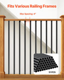 Darrahopens Pet Care > Dog Supplies > Dog Carriers & Crates VEVOR Staircase Balusters 51 Pack, 813 mm Aluminum Stair Balusters, 19 mm Water-Proof Round Metal Spindle Railing, Hollow Deck Railing with Rail Caps & Screws for Stairs, Porch, Patio, Matte Black