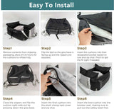 White car dog bed, dog carrier for car, pet travel accessories, dog transport in car, dog car seat, dog travel bed, Australian pet travel, secure dog carrier In Australia - Darrahopens
