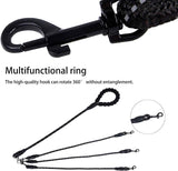 Darrahopens Pet Care > Dog Supplies > Dog Collars, Leads & Harnesses Black 3-in-1 No-Tangle Dog Leash for 1-3 Small Large Dogs – Heavy Duty 360° Swivel Bungee Coupler with Reflective Nylon Braid & Padded Handle
