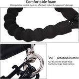 Darrahopens Pet Care > Dog Supplies > Dog Collars, Leads & Harnesses Black 3-in-1 No-Tangle Dog Leash for 1-3 Small Large Dogs – Heavy Duty 360° Swivel Bungee Coupler with Reflective Nylon Braid & Padded Handle
