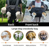 Darrahopens Pet Care > Dog Supplies > Dog Collars, Leads & Harnesses Black Multi-Functional Dog Carrier Backpack and Lift Harness for Hiking and Outdoor Use, Adjustable Breathable Pet Support Sling for Senior or Injured Large Dogs(Size: L)