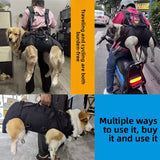 Darrahopens Pet Care > Dog Supplies > Dog Collars, Leads & Harnesses Black Multi-Functional Dog Carrier Backpack and Lift Harness for Hiking and Outdoor Use, Adjustable Breathable Pet Support Sling for Senior or Injured Large Dogs(Size: L)