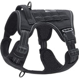 Darrahopens Pet Care > Dog Supplies > Dog Collars, Leads & Harnesses Black Professional Adjustable Tactical Dog Mesh Harness - Reflective No-Pull Pet Vest with Control Handle (M Size for Weight 30-50 lbs)