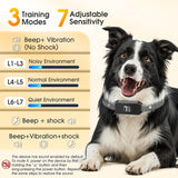 Darrahopens Pet Care > Dog Supplies > Dog Collars, Leads & Harnesses Dog Bark Collar for Large Medium Small Dogs, Effective No-Bark Collar, Smart Barking Collar, Rechargeable Bark Collar with 7 Sensitivity, 3 Modes, Waterproof, Onyx Black