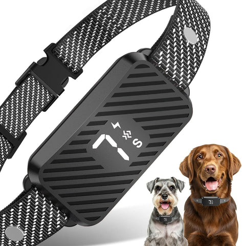 Darrahopens Pet Care > Dog Supplies > Dog Collars, Leads & Harnesses Dog Bark Collar for Large Medium Small Dogs, Effective No-Bark Collar, Smart Barking Collar, Rechargeable Bark Collar with 7 Sensitivity, 3 Modes, Waterproof, Onyx Black