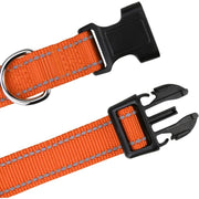 Darrahopens Pet Care > Dog Supplies > Dog Collars, Leads & Harnesses Dog Collar, Classic Adjustable Reflective Nylon Collar Suitable For Medium Dogs, Orange, 2.5Cm Width