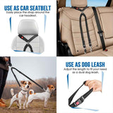 Darrahopens Pet Care > Dog Supplies > Dog Collars, Leads & Harnesses Dual-Head Pet Car Seat Belt with 360° Swivel Tangle-Free Leash for Two Dogs - Adjustable Safety Restraint for Car Travel and Outdoor Walking, Reflective Nylon Webbing (Blue) In Australia - Darrahopens
