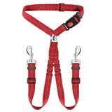 Darrahopens Pet Care > Dog Supplies > Dog Collars, Leads & Harnesses Dual-Head Pet Car Seat Belt with 360° Swivel Tangle-Free Leash for Two Dogs - Adjustable Safety Restraint for Car Travel and Outdoor Walking, Reflective Nylon Webbing (Blue) In Australia - Darrahopens