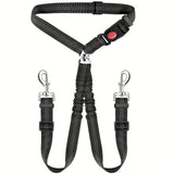 Darrahopens Pet Care > Dog Supplies > Dog Collars, Leads & Harnesses Dual-Head Pet Car Seat Belt with 360° Swivel Tangle-Free Leash for Two Dogs - Adjustable Safety Restraint for Car Travel and Outdoor Walking, Reflective Nylon Webbing (Blue) In Australia - Darrahopens