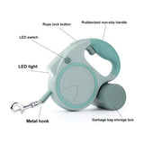 Darrahopens Pet Care > Dog Supplies > Dog Collars, Leads & Harnesses Green 3M Retractable Dog Leash - Built-in LED Light (No Batteries) and Bag Holder