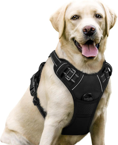 Darrahopens Pet Care > Dog Supplies > Dog Collars, Leads & Harnesses Harness for Dogs, Anti-Strain, Pet Harness, Adjustable, Outdoor Pet Vest 3M Reflective Strip, Oxford Cloth Material, Dog Vest, Easy to Control, Suitable for Small, Medium, Large Dogs, Large
