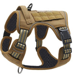 Darrahopens Pet Care > Dog Supplies > Dog Collars, Leads & Harnesses Khaki Professional Adjustable Tactical Dog Mesh Harness - Reflective No-Pull Pet Vest with Control Handle (M Size for Weight 30-50 lbs)
