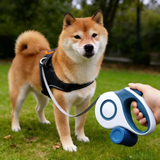 Darrahopens Pet Care > Dog Supplies > Dog Collars, Leads & Harnesses Multi-function Automatic Retractable Pet Leash: High-Strength Anti-Break, One-Click Lock, Comfortable Grip, Eco-Friendly Waste Disposal, 3 Meters/118.11 Inches for Secure Dog Walking(blue)