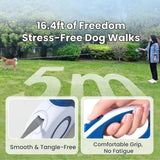 Darrahopens Pet Care > Dog Supplies > Dog Collars, Leads & Harnesses Multi-function Automatic Retractable Pet Leash: High-Strength Anti-Break, One-Click Lock, Comfortable Grip, Eco-Friendly Waste Disposal, 5 Meters/196.85 Inches for Secure Dog Walking(claret-red)