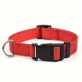 Darrahopens Pet Care > Dog Supplies > Dog Collars, Leads & Harnesses Reflective Dog Collar with Adjustable Nylon Webbing – Safe & Visible Pet Gear for Walks, Outdoor Adventures, and Nighttime Visibility (L, Red) In Australia - Darrahopens