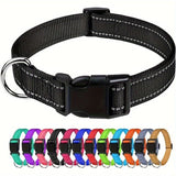 Darrahopens Pet Care > Dog Supplies > Dog Collars, Leads & Harnesses Reflective Dog Collar with Adjustable Nylon Webbing – Safe & Visible Pet Gear for Walks, Outdoor Adventures, and Nighttime Visibility (L, Red) In Australia - Darrahopens