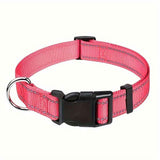 Darrahopens Pet Care > Dog Supplies > Dog Collars, Leads & Harnesses Reflective Dog Collar with Adjustable Nylon Webbing – Safe & Visible Pet Gear for Walks, Outdoor Adventures, and Nighttime Visibility (S, Black) In Australia - Darrahopens