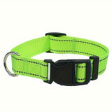 Darrahopens Pet Care > Dog Supplies > Dog Collars, Leads & Harnesses Reflective Dog Collar with Adjustable Nylon Webbing – Safe & Visible Pet Gear for Walks, Outdoor Adventures, and Nighttime Visibility (S, Black) In Australia - Darrahopens