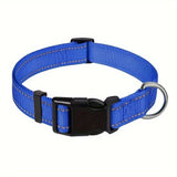 Darrahopens Pet Care > Dog Supplies > Dog Collars, Leads & Harnesses Reflective Dog Collar with Adjustable Nylon Webbing – Safe & Visible Pet Gear for Walks, Outdoor Adventures, and Nighttime Visibility (S, Black) In Australia - Darrahopens