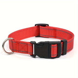 Darrahopens Pet Care > Dog Supplies > Dog Collars, Leads & Harnesses Reflective Dog Collar with Adjustable Nylon Webbing – Safe & Visible Pet Gear for Walks, Outdoor Adventures, and Nighttime Visibility (S, Black) In Australia - Darrahopens