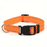 Darrahopens Pet Care > Dog Supplies > Dog Collars, Leads & Harnesses Reflective Dog Collar with Adjustable Nylon Webbing – Safe & Visible Pet Gear for Walks, Outdoor Adventures, and Nighttime Visibility (S, Black) In Australia - Darrahopens