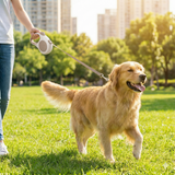 Darrahopens Pet Care > Dog Supplies > Dog Collars, Leads & Harnesses Retractable Dog Leash – 16.5 ft Automatic Walking Lead with One-Hand Brake Lock & Anti-Tangle Nylon Tape – Heavy-Duty 55 lb Capacity – Ideal for Small to Medium Dogs (Brown)