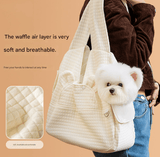 Darrahopens Pet Care > Dog Supplies > Dog Collars, Leads & Harnesses Small Pet Carrier Backpack Adjustable Cross-Back Sling Bag Hands-Free Front Chest Pack for Dogs & Cats up to 6kg