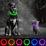 Darrahopens Pet Care > Dog Supplies > Dog Collars, Leads & Harnesses USB Rechargeable LED Glow Pet Collar, Soft Silicone Night Safety Dog & Cat Collar with 6 Colors, 3 Modes, Adjustable Length for Small, Medium, Large Pets, Ideal for Evening Walks and Outdoor Visibility (M, Red) In Australia - Darrahopens
