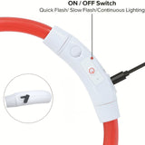 Darrahopens Pet Care > Dog Supplies > Dog Collars, Leads & Harnesses USB Rechargeable LED Glow Pet Collar, Soft Silicone Night Safety Dog & Cat Collar with 6 Colors, 3 Modes, Adjustable Length for Small, Medium, Large Pets, Ideal for Evening Walks and Outdoor Visibility (M, Red) In Australia - Darrahopens