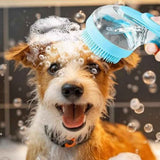 Darrahopens Pet Care > Dog Supplies > Dog Grooming Supplies 2-in-1 Pet Bath Brush with Built-in Shampoo Dispenser Dog Shampoo Bubble Maker Dog Cat Bathing Grooming Tool Blue