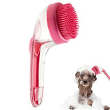 Darrahopens Pet Care > Dog Supplies > Dog Grooming Supplies 2-in-1 Pet Bath Brush with Built-in Shampoo Dispenser Dog Shampoo Bubble Maker Dog Cat Bathing Grooming Tool Blue