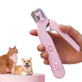 Darrahopens Pet Care > Dog Supplies > Dog Grooming Supplies 2-in-1 Pet Nail Grinder with LED Lights USB Rechargeable Dog Nail Clippers Cats Claw Trimmer Pink