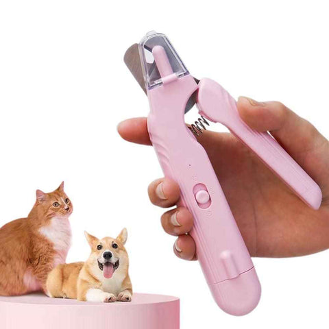 Darrahopens Pet Care > Dog Supplies > Dog Grooming Supplies 2-in-1 Pet Nail Grinder with LED Lights USB Rechargeable Dog Nail Clippers Cats Claw Trimmer Pink